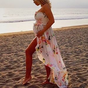 Rococo Sand Floral printed maxi dress